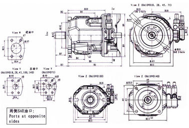 High Speed Rotation Axial Hydraulic Pumps For Excavator 45cc Displacement